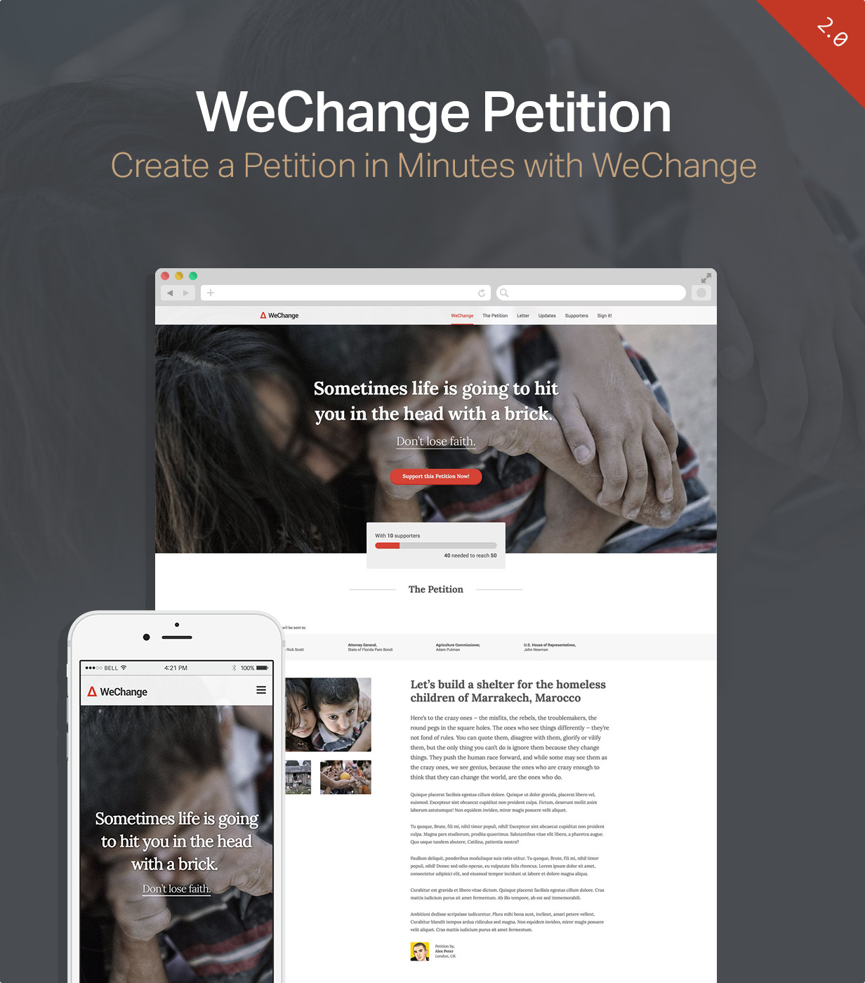 Petition WeChange - One Page WordPress Theme - 3